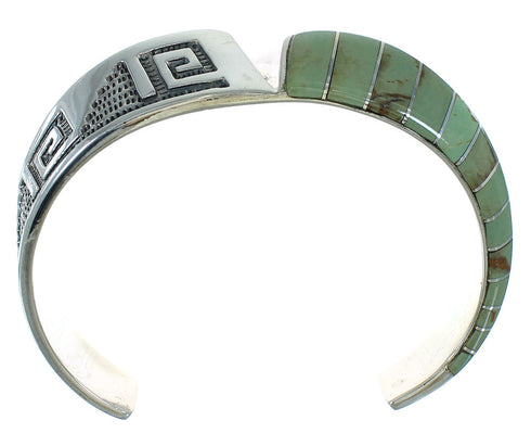 Turquoise Southwest Silver Water Wave Cuff Bracelet AX77960